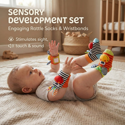Newborn Rattle Socks and Wrist Bands