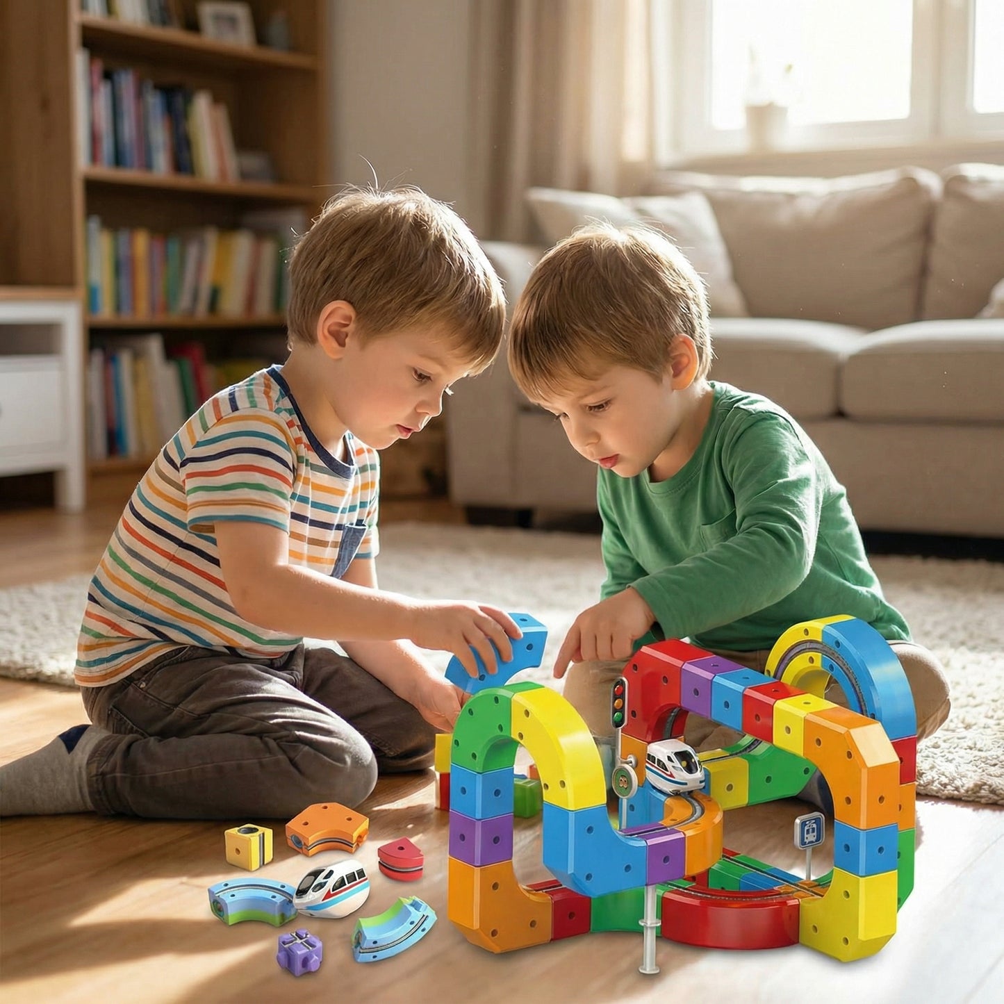 3D Magnetic Train Racing Track for Kids