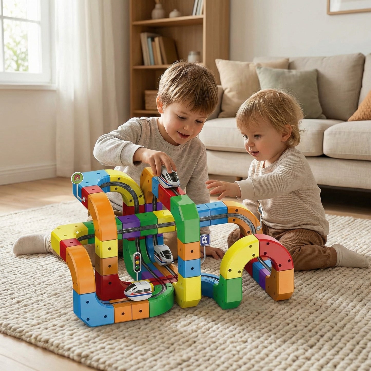 3D Magnetic Train Racing Track for Kids