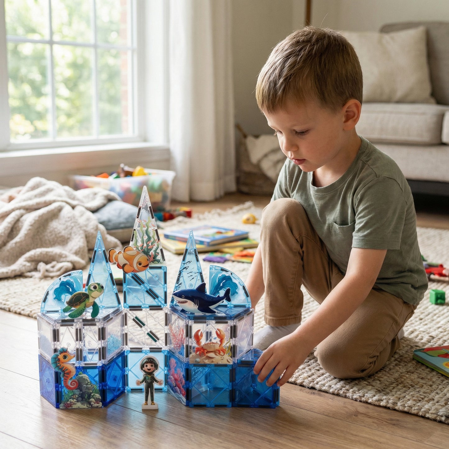 Magnetic Ocean Tiles Building Set (42pcs)