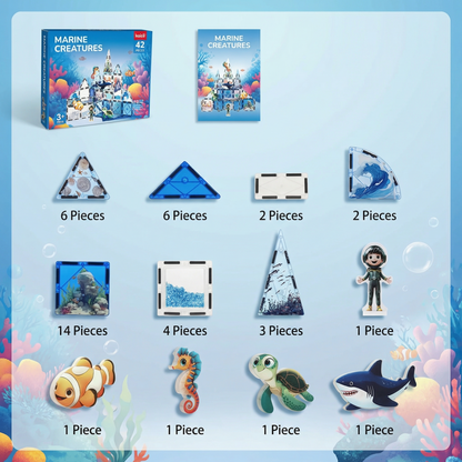 Magnetic Ocean Tiles Building Set (42pcs)