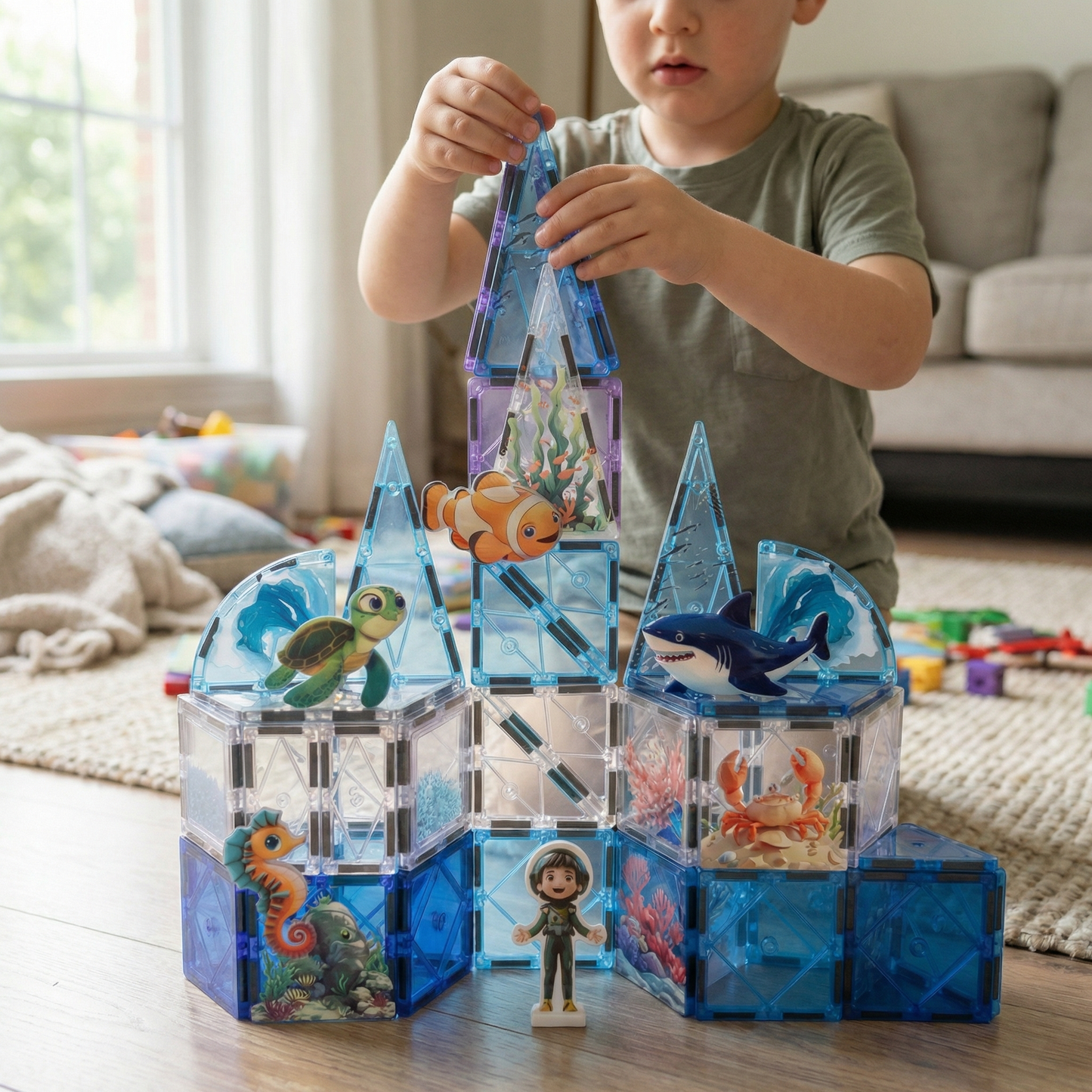 Magnetic Ocean Tiles Building Set (42pcs)