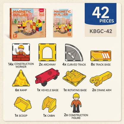 Magnetic Construction Tile Set (42pcs)
