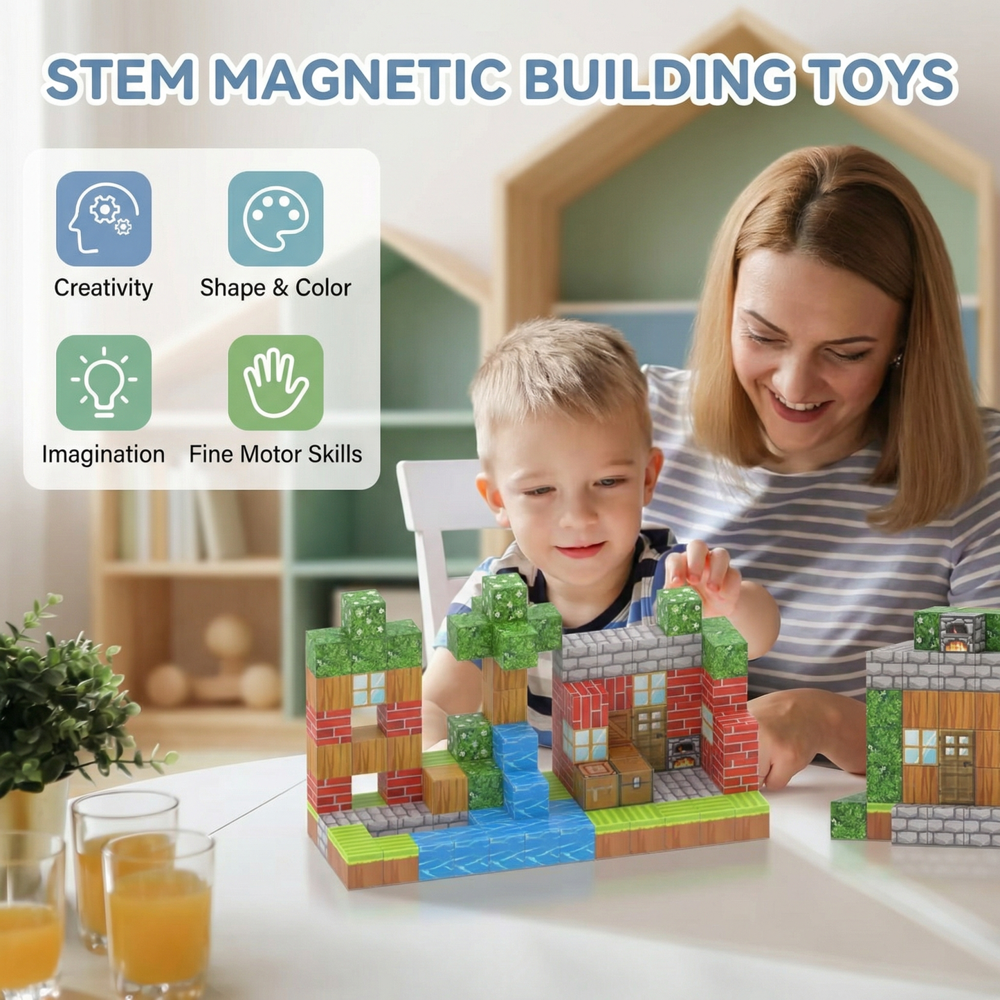 Magnetic Building Cubes for Kids