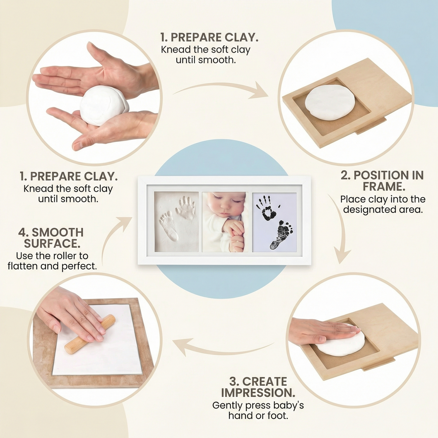 Baby Hand and Footprint Keepsake Frame