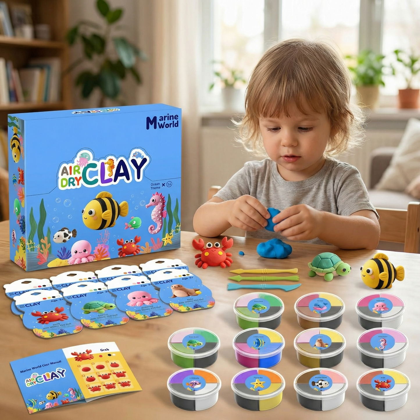 Air Dry Clay Animal Modelling Set