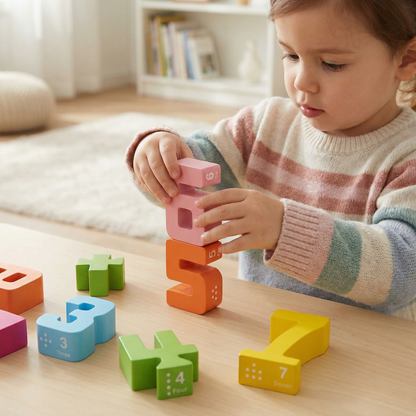 Wooden Number Building Blocks