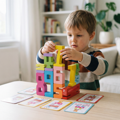 Wooden Number Building Blocks