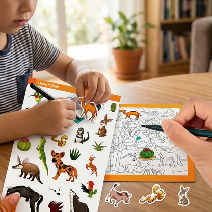 Seek and Find Sticker Colouring Book