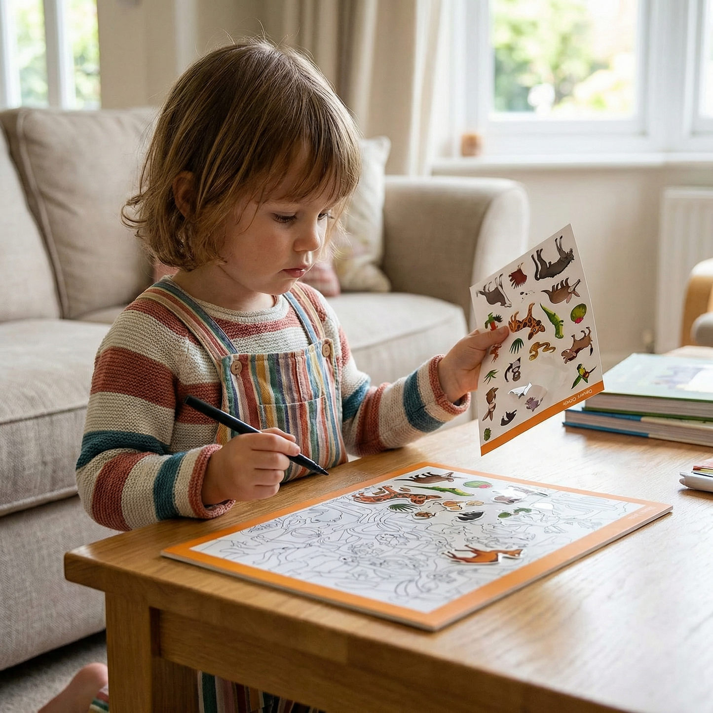 Seek and Find Sticker Colouring Book