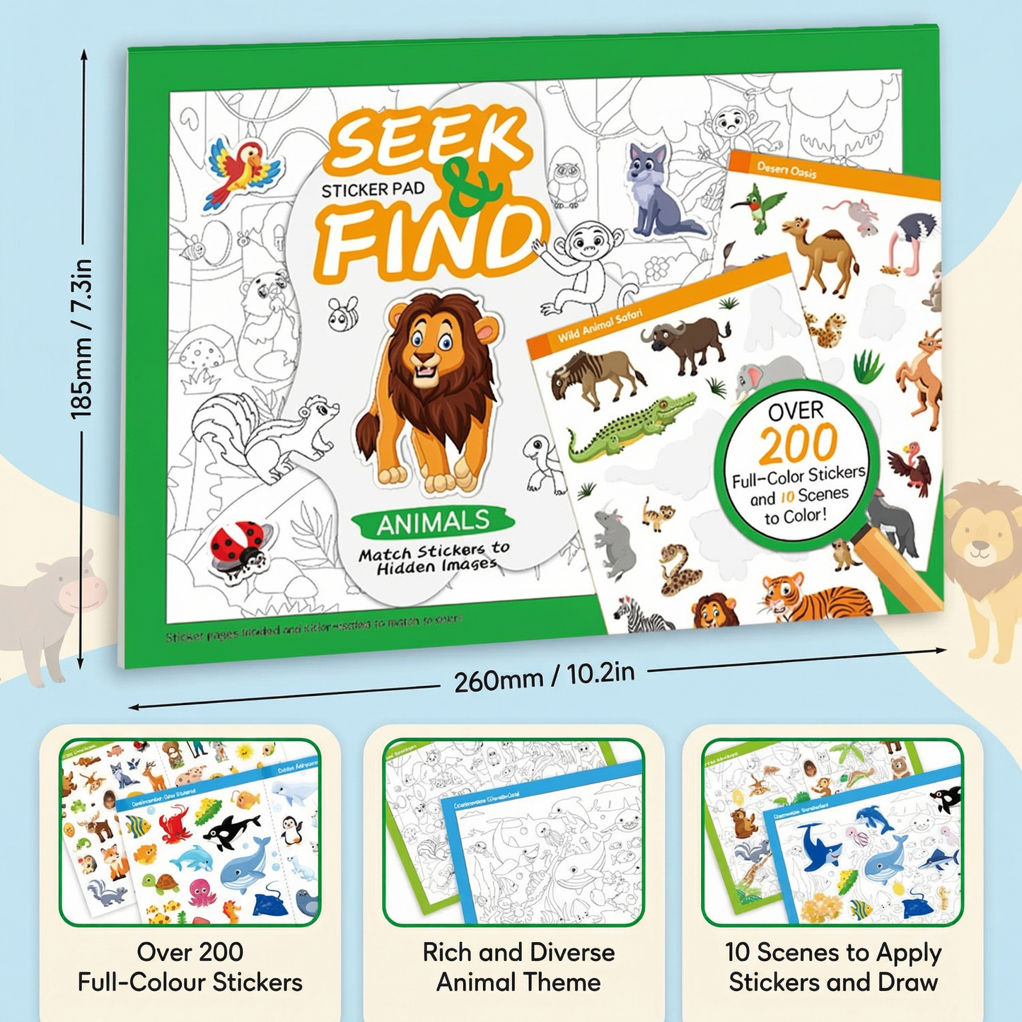 Seek and Find Sticker Colouring Book