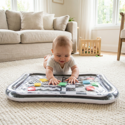Black & White Baby Tummy Time Water Mat