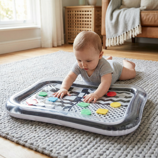 Black & White Baby Tummy Time Water Mat