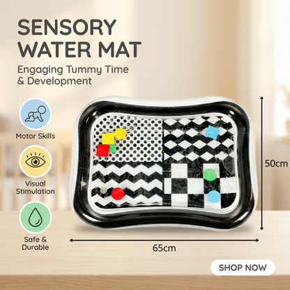 Black & White Baby Tummy Time Water Mat