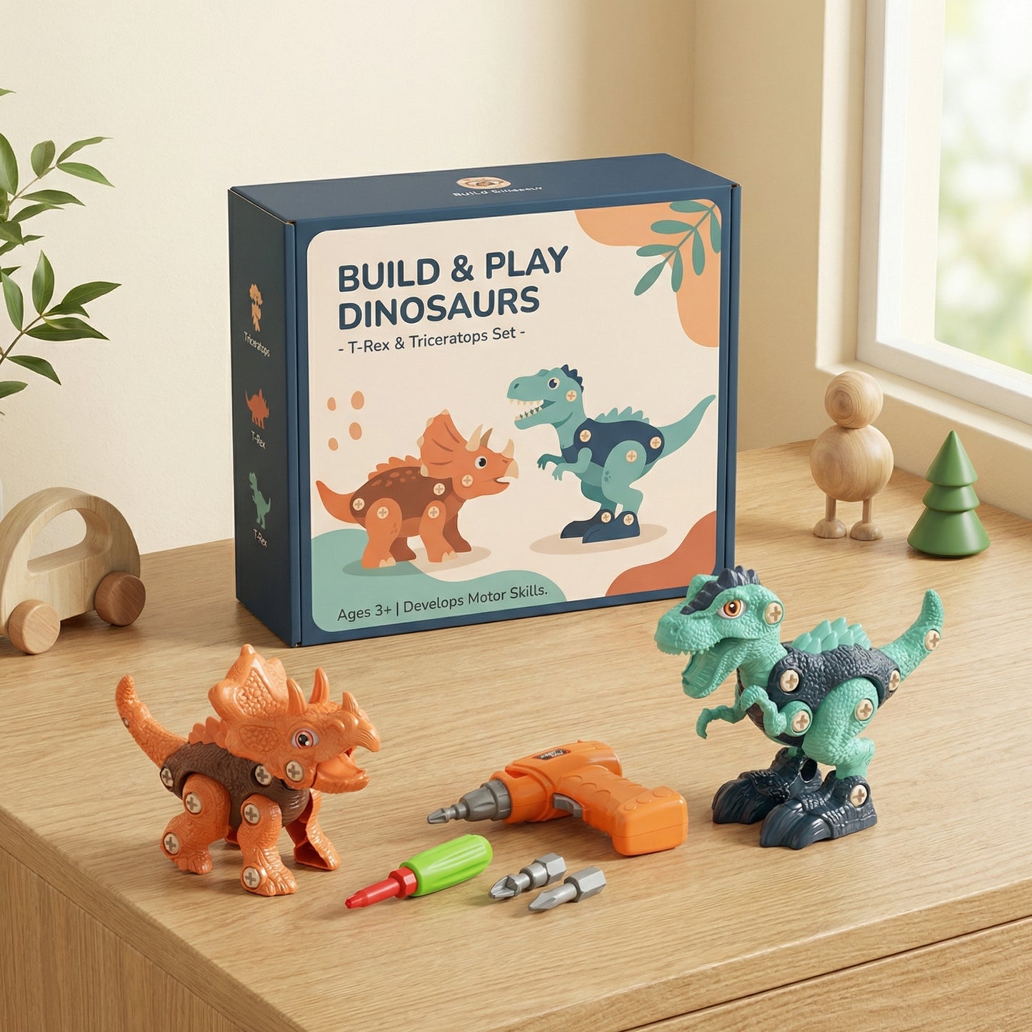 Dinosaur Construction Screw Building Set