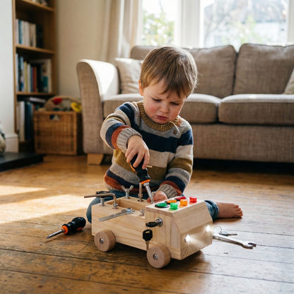 Montessori Wooden Busy Board Bus