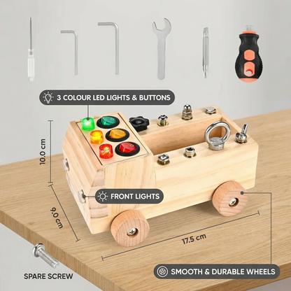 Montessori Wooden Busy Board Bus