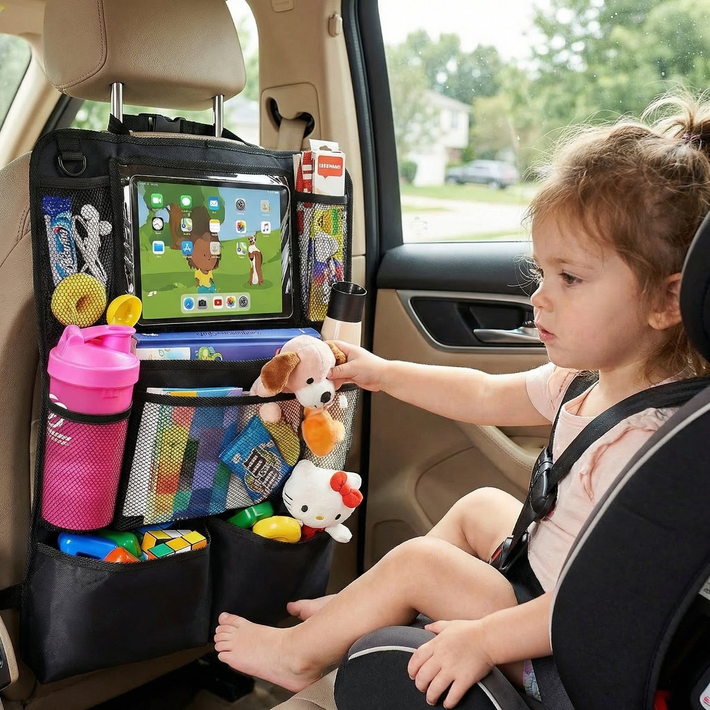 Kids Car Backseat Organiser with Tablet Holder