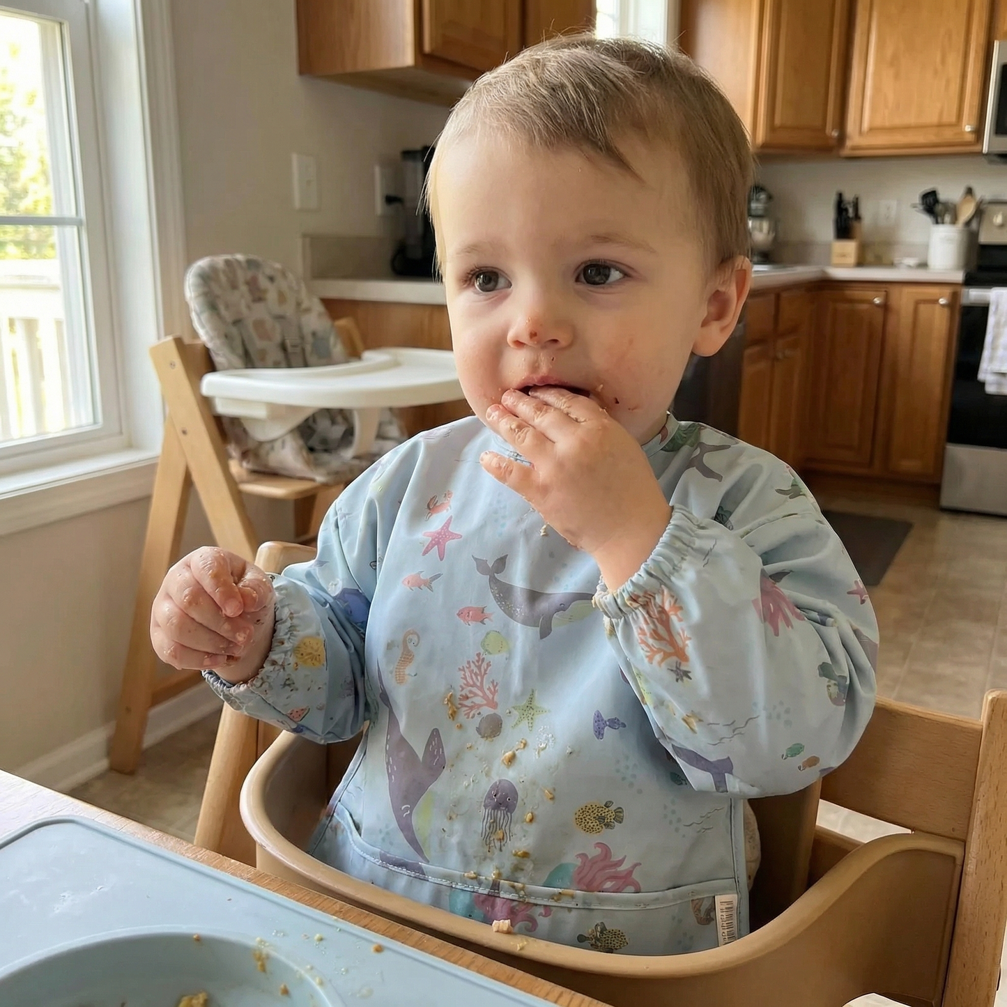 Toddler Full Coverage Feeding Bib - Waterproof