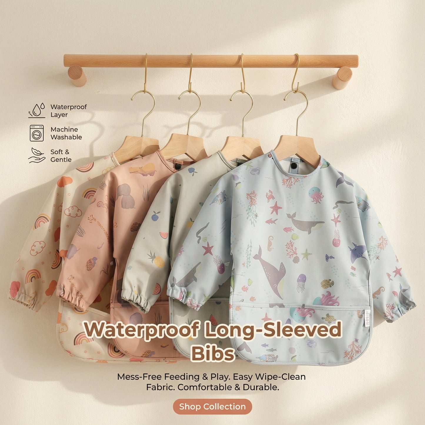 Toddler Full Coverage Feeding Bib - Waterproof