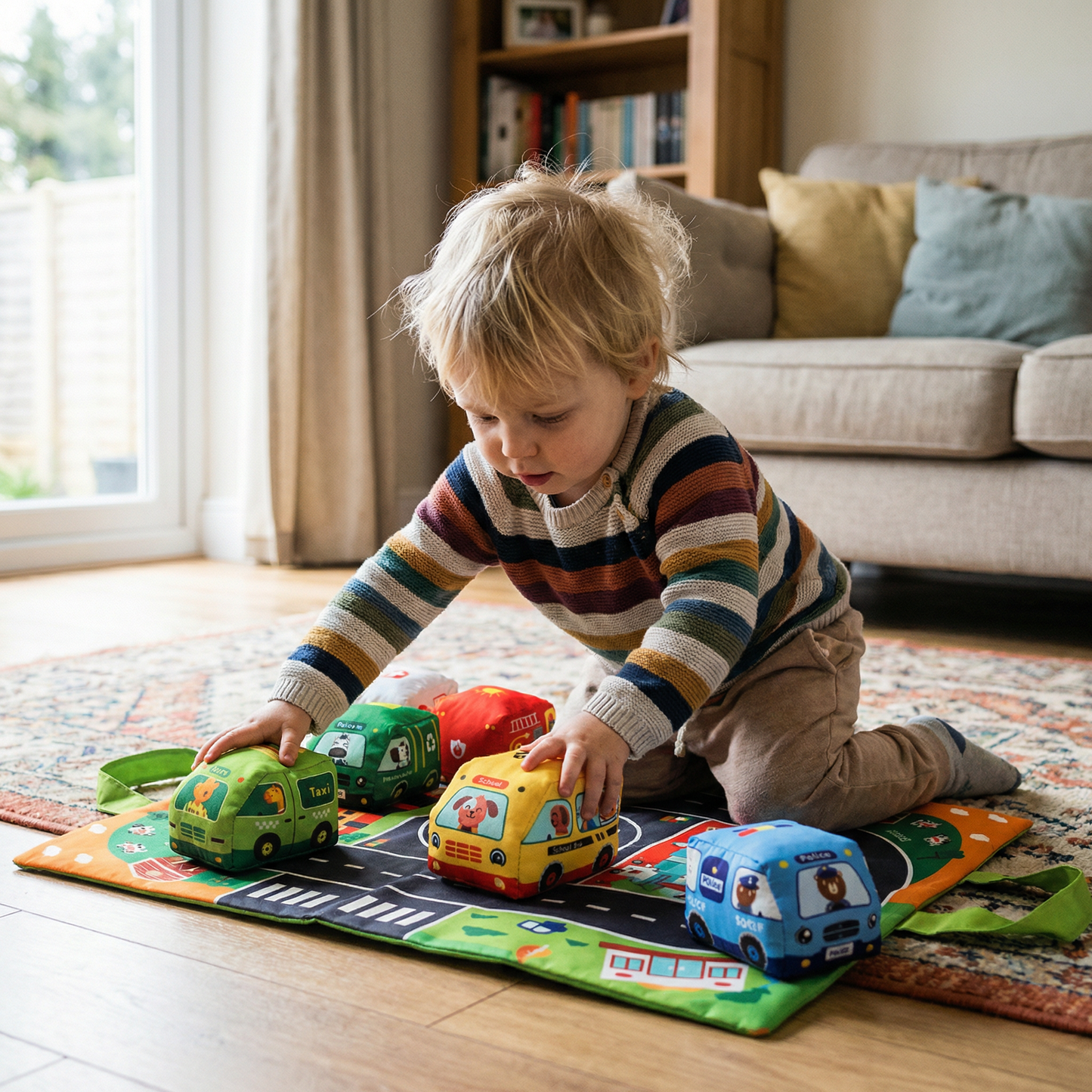 2 in 1 Plush Cars & Play Mat