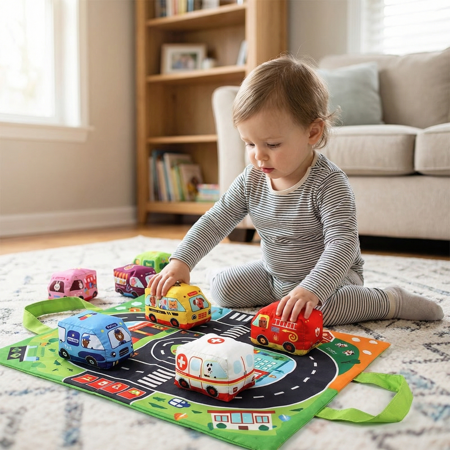 2 in 1 Plush Cars & Play Mat