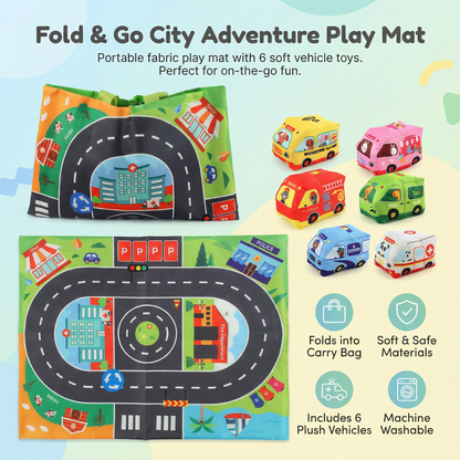 2 in 1 Plush Cars & Play Mat