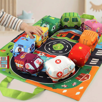 2 in 1 Plush Cars & Play Mat