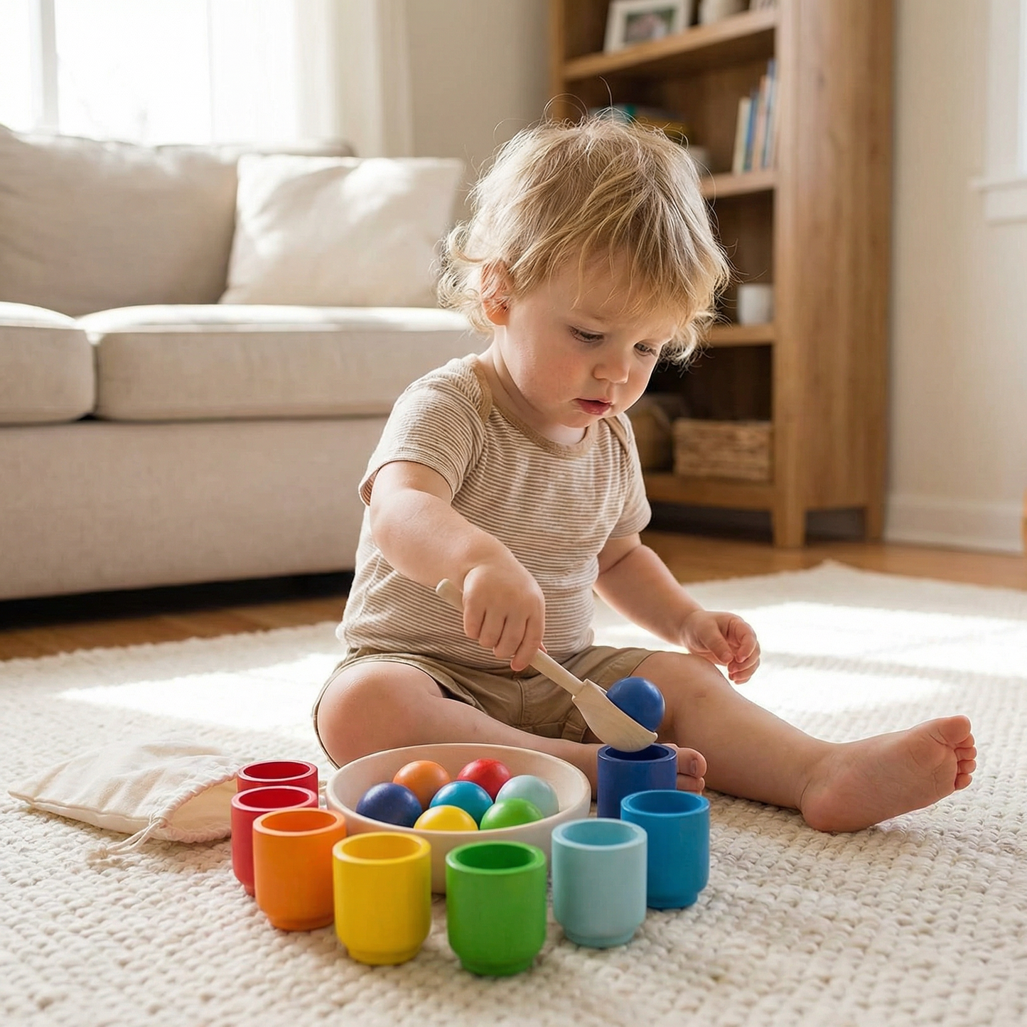 Montessori Wooden Colour Sorting Set