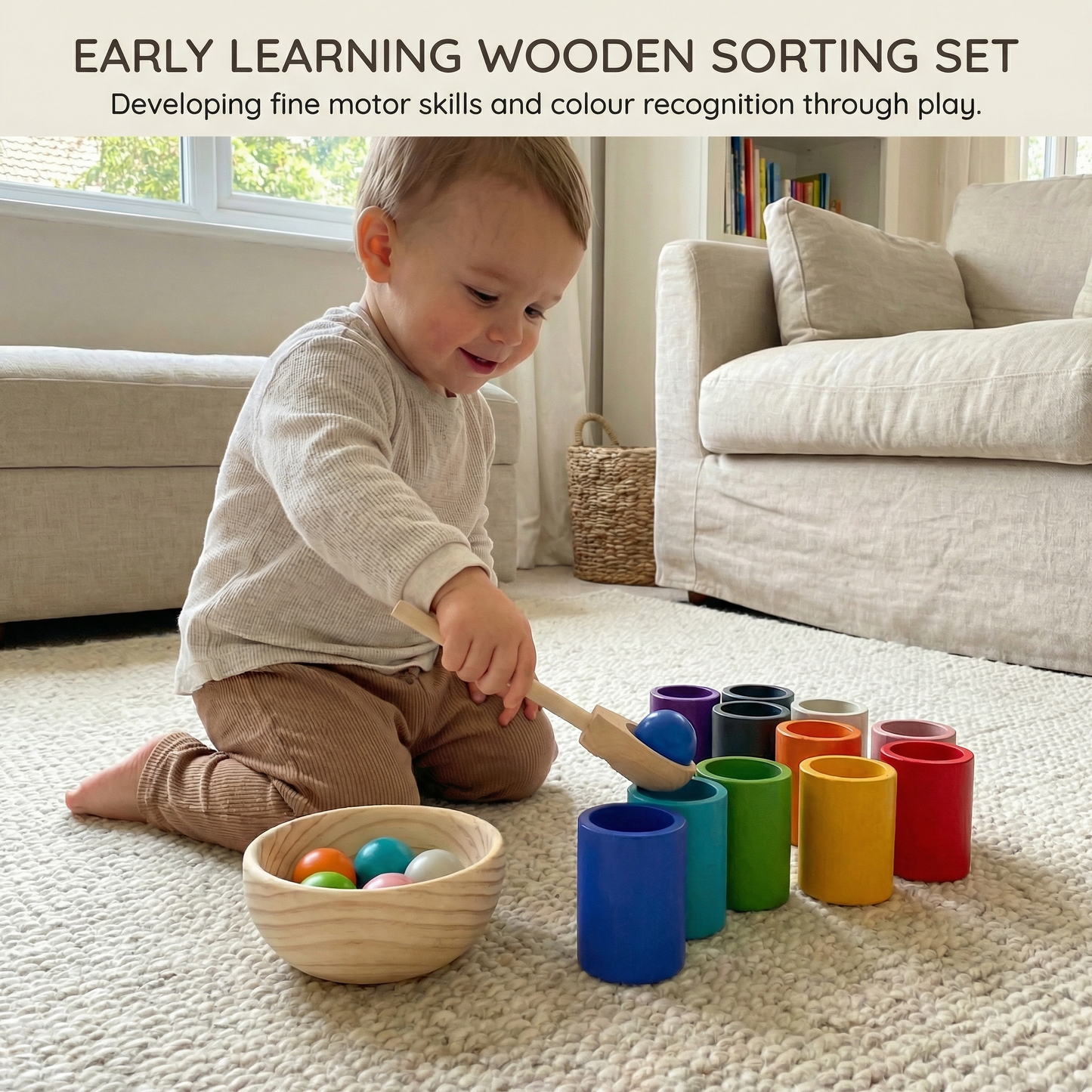 Montessori Wooden Colour Sorting Set