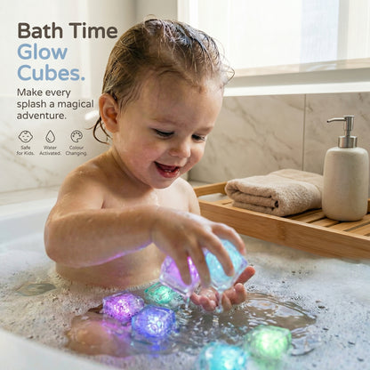 LED Bath Light Cubes 12 Pack - Water Activated