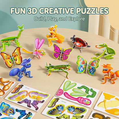 3D Cardboard Puzzle Set for Kids