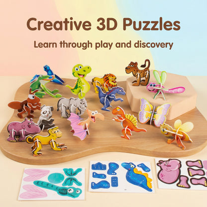 3D Cardboard Puzzle Set for Kids