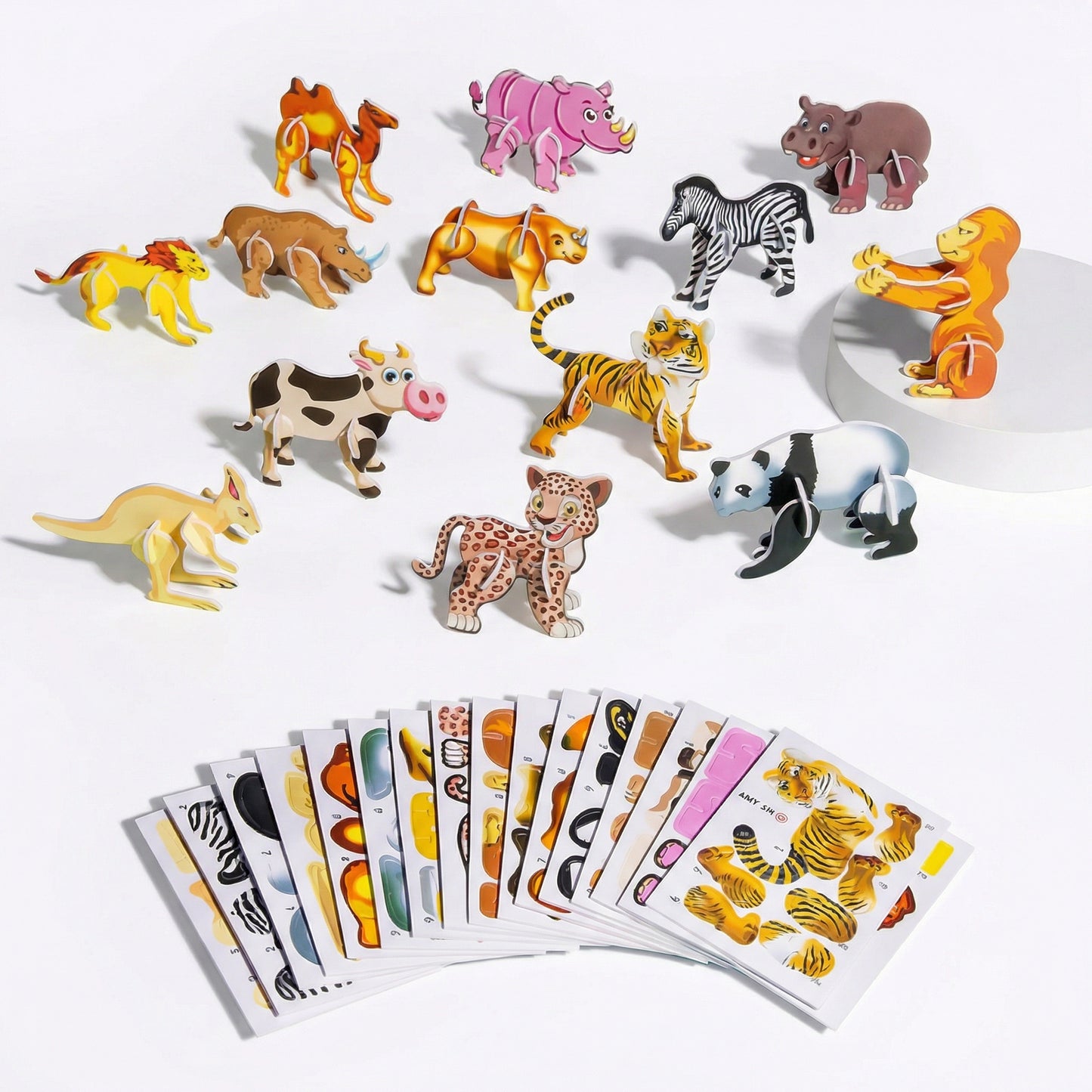 3D Cardboard Puzzle Set for Kids