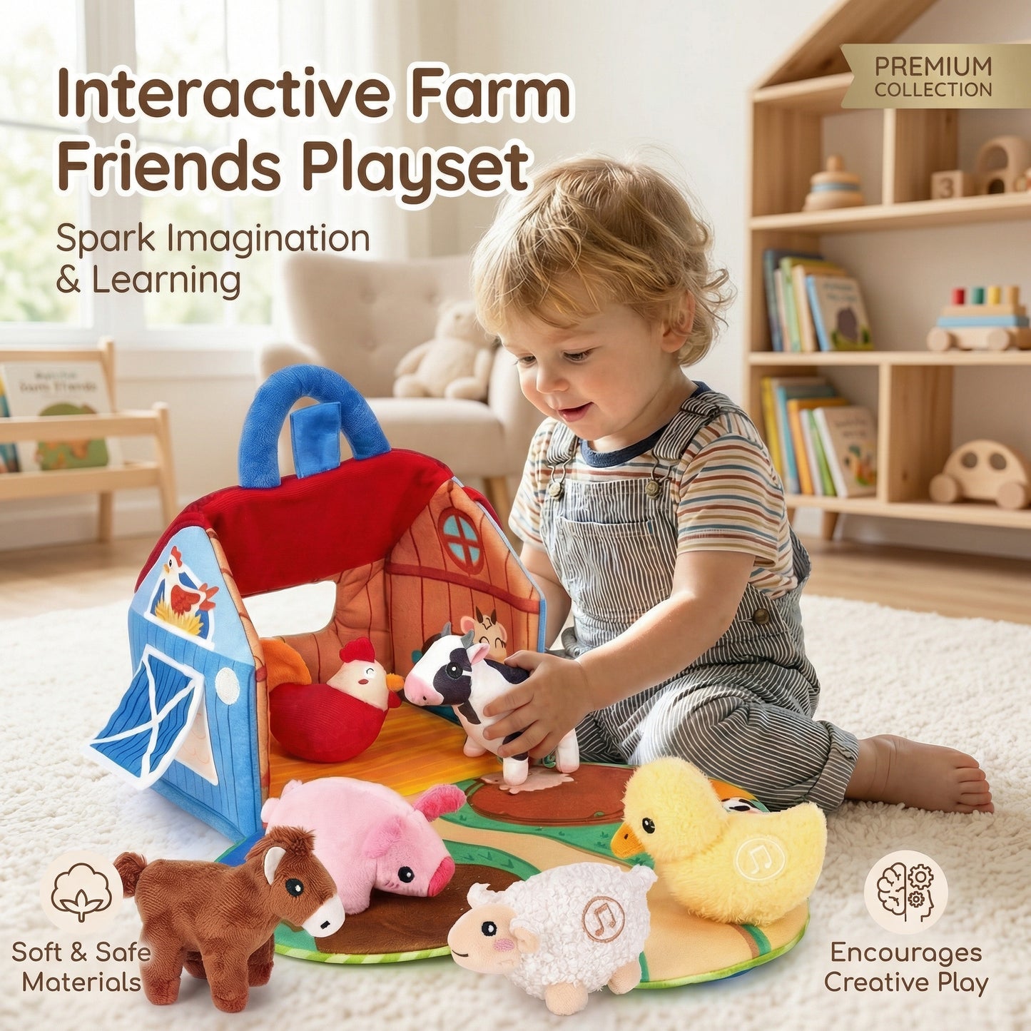 Plush Farm Animal Set with Sounds