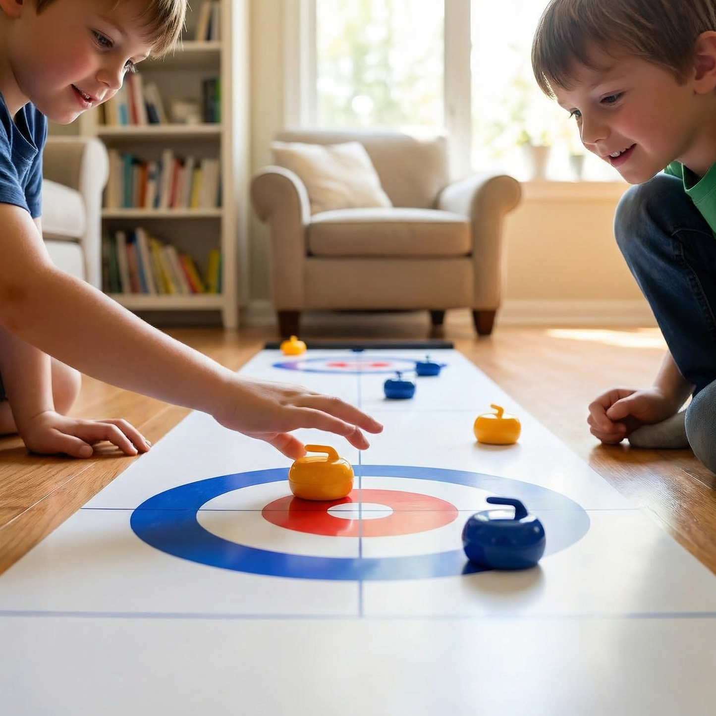 Portable Table Curling Game for Family Fun