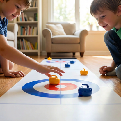 Portable Table Curling Game for Family Fun