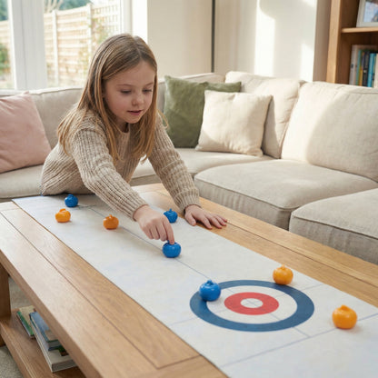 Portable Table Curling Game for Family Fun