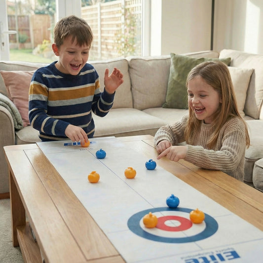 Portable Table Curling Game for Family Fun
