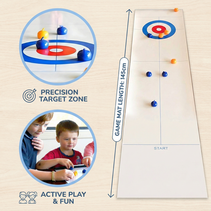 Portable Table Curling Game for Family Fun