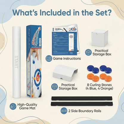 Portable Table Curling Game for Family Fun