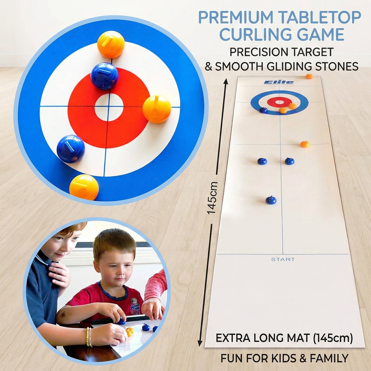 Portable Table Curling Game for Family Fun