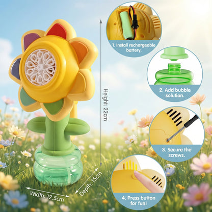 Light Up Sunflower Bubble Machine
