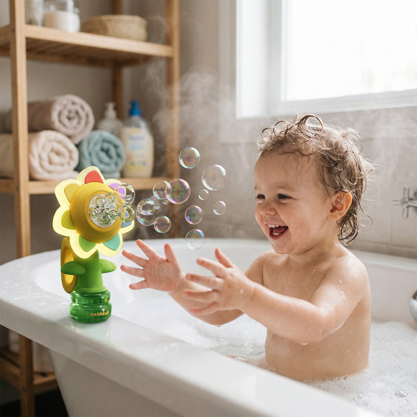 Light Up Sunflower Bubble Machine