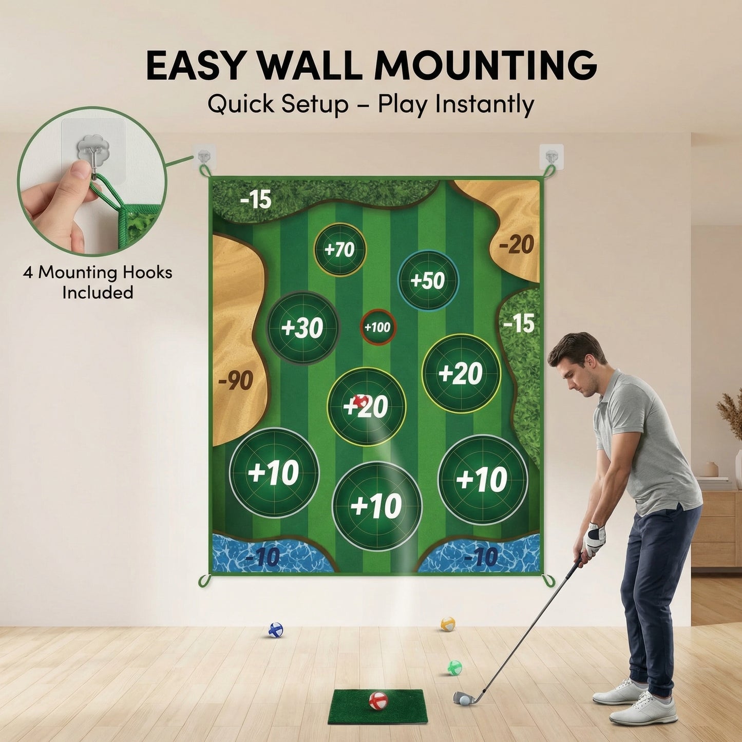 Sticky Golf Target Game Set for Family Fun