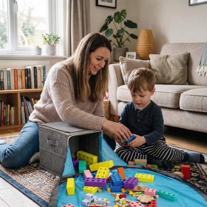 Toy Storage Box with Built In Play Mat
