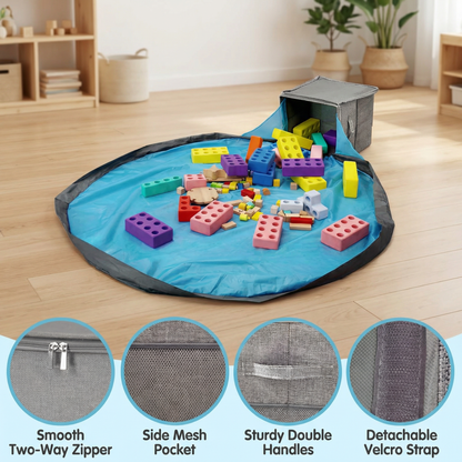 Toy Storage Box with Built In Play Mat