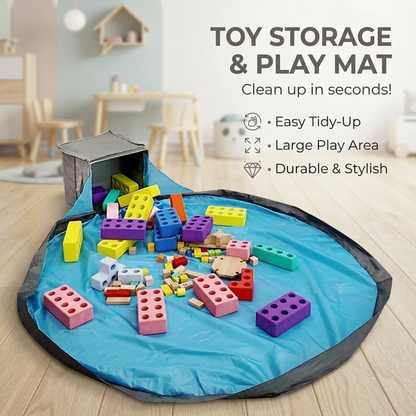 Toy Storage Box with Built In Play Mat