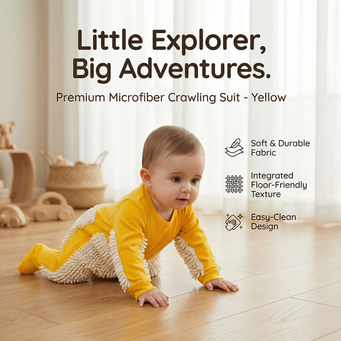 Baby Crawling Mop Suit for Funny Cleaning Play