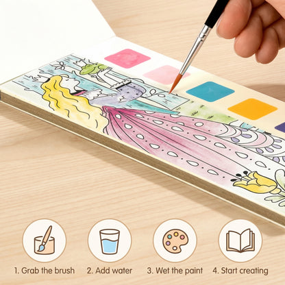 Watercolour Painting Book with Built In Paint